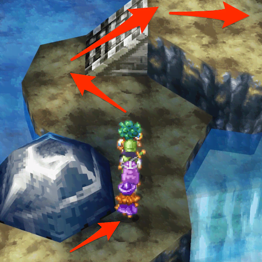 ドラクエ4_滝の流れる洞窟内の道順