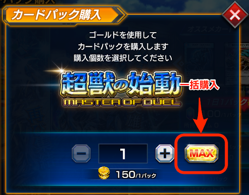 パック購入画面