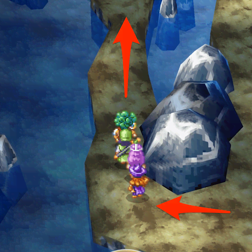 ドラクエ4_滝の流れる洞窟内の道順