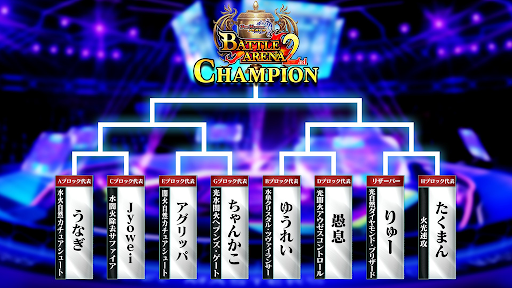 第2回バトルアリーナトーナメント表