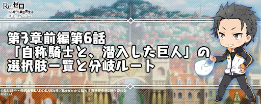 リゼロス 第3章前編第6話 自称騎士と 潜入した巨人 の選択肢一覧と分岐ルート リゼロアプリ 神ゲー攻略