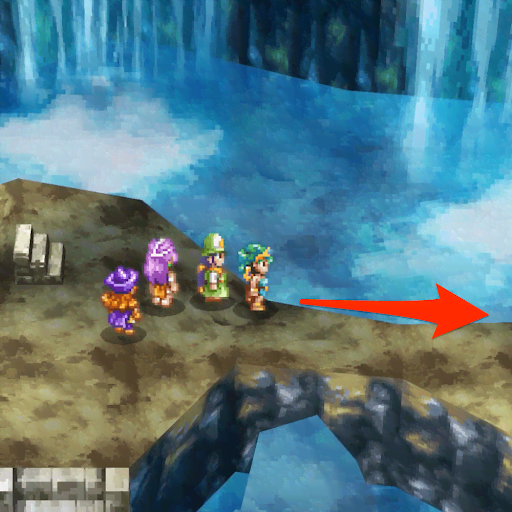 ドラクエ4_滝の流れる洞窟内の道順