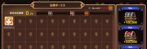 クランに出席してクランポイント獲得