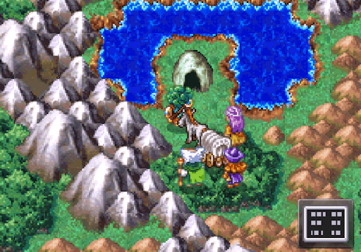 ドラクエ4_滝の流れる洞窟へ向かう