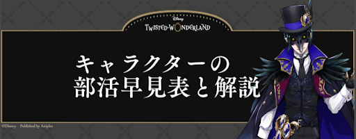 キャラクターの部活早見表と解説